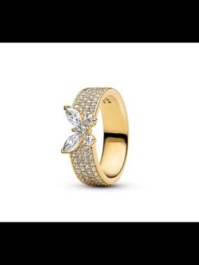 Gorgeous 14kt gold plated pure silver silver butterfly ring size8